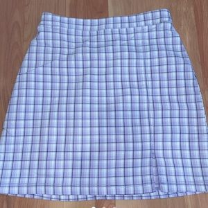 purple plaid mini skirt